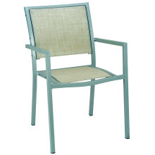 White Plastic Fabric Silver Powder Coated Garden Chair Aluminum Conservatory Furniture